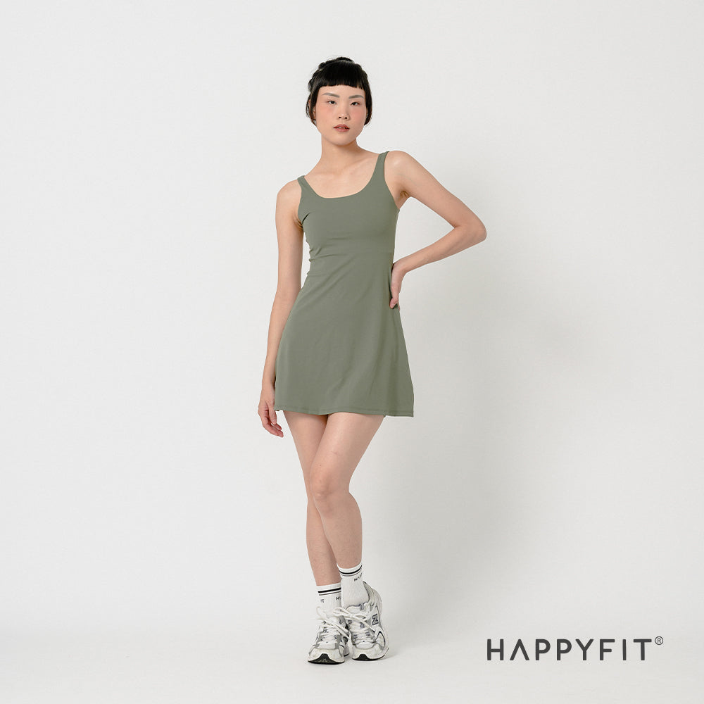 HAPPYFIT Dress Active With Built In Sports Bra And Shorts