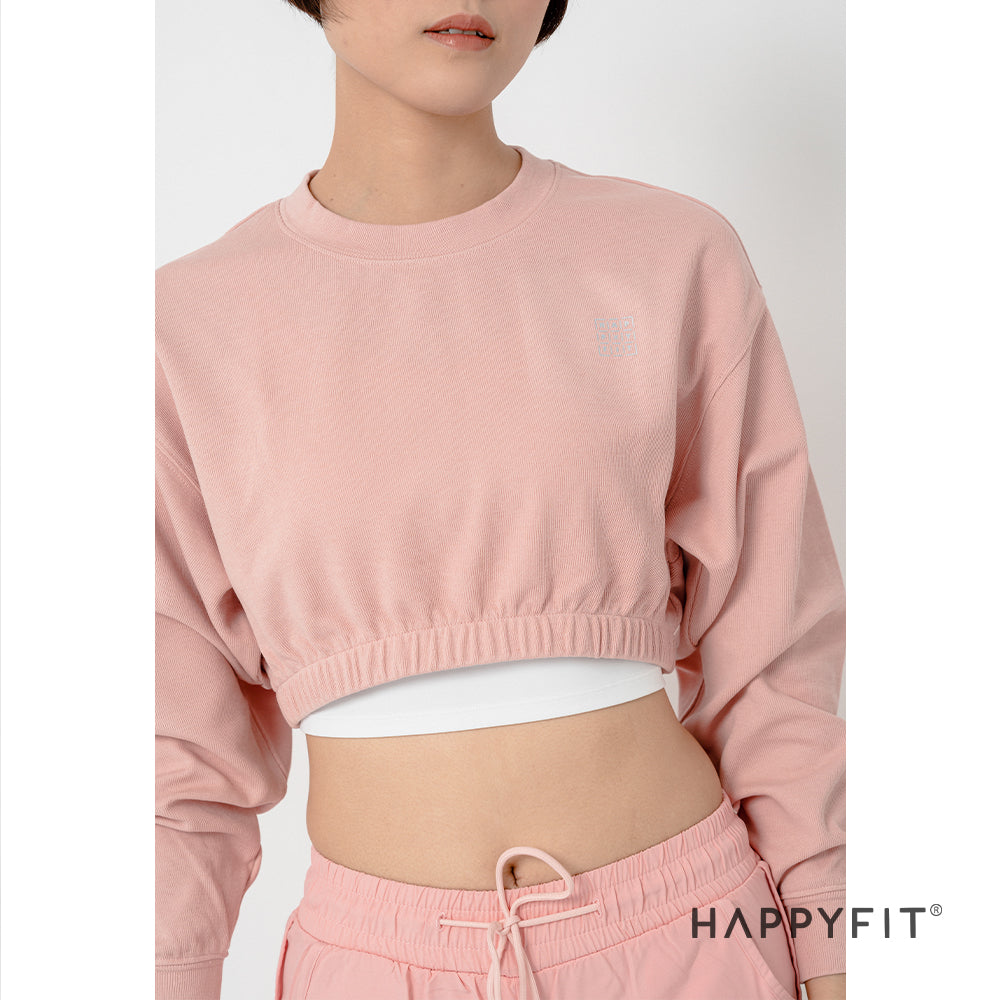 HAPPYFIT Drop Shoulder Comfit Crop Sweatshirt