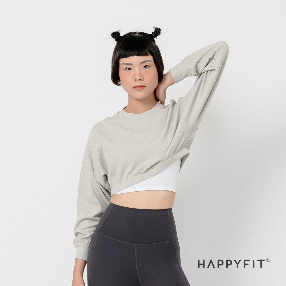 HAPPYFIT Drop Shoulder Comfit Crop Sweatshirt HAPPYFIT