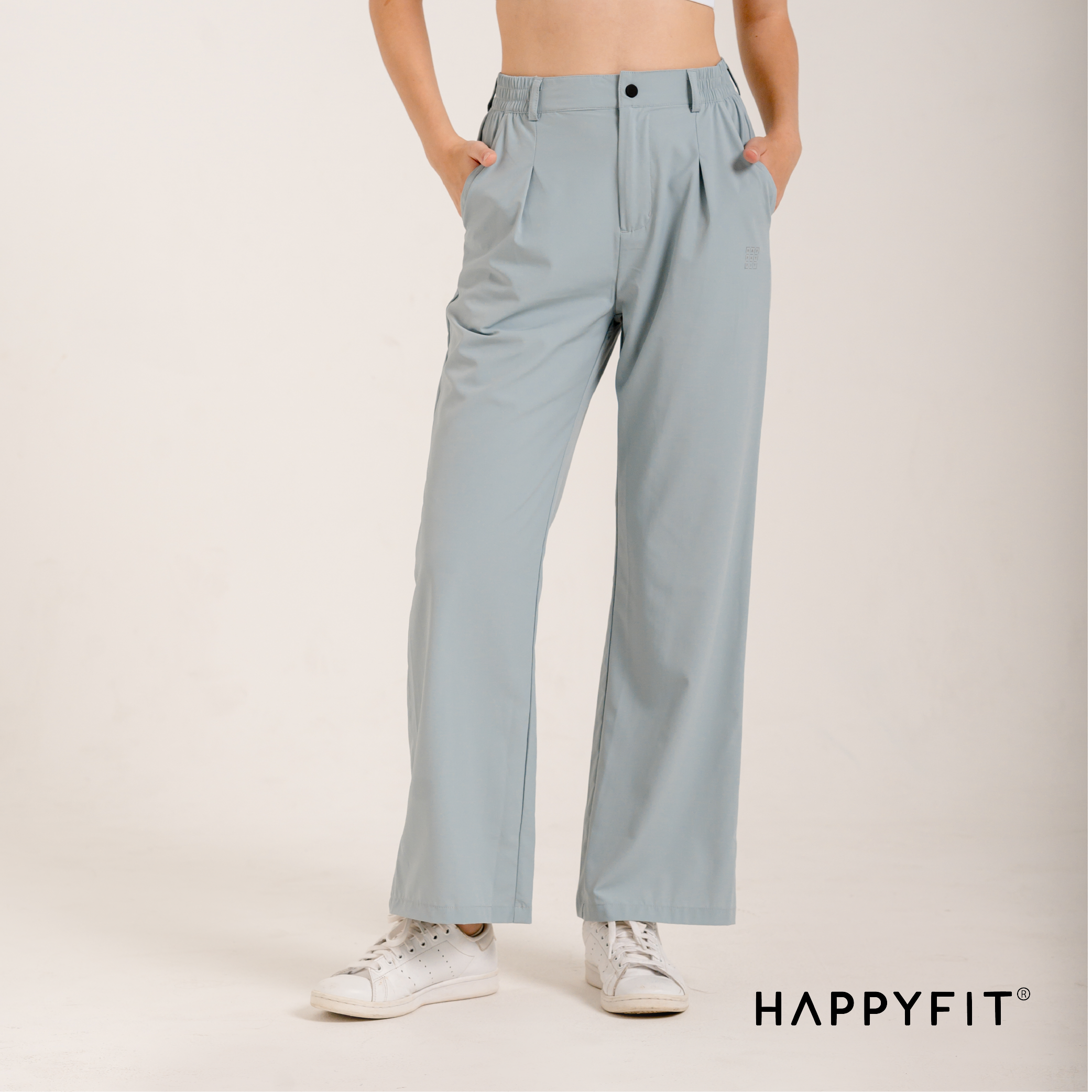 HAPPYFIT Flowy High Waist Trouser Pants HAPPYFIT