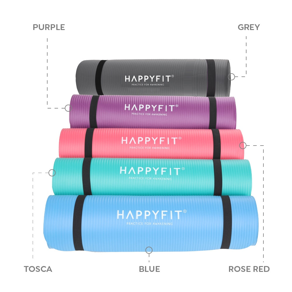 HAPPYFIT Yoga Mat Nbr 10mm Polos + Strap