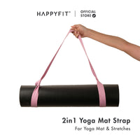 HAPPYFIT Dual Function Yoga Strap Cotton