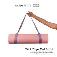 HAPPYFIT Dual Function Yoga Strap Cotton