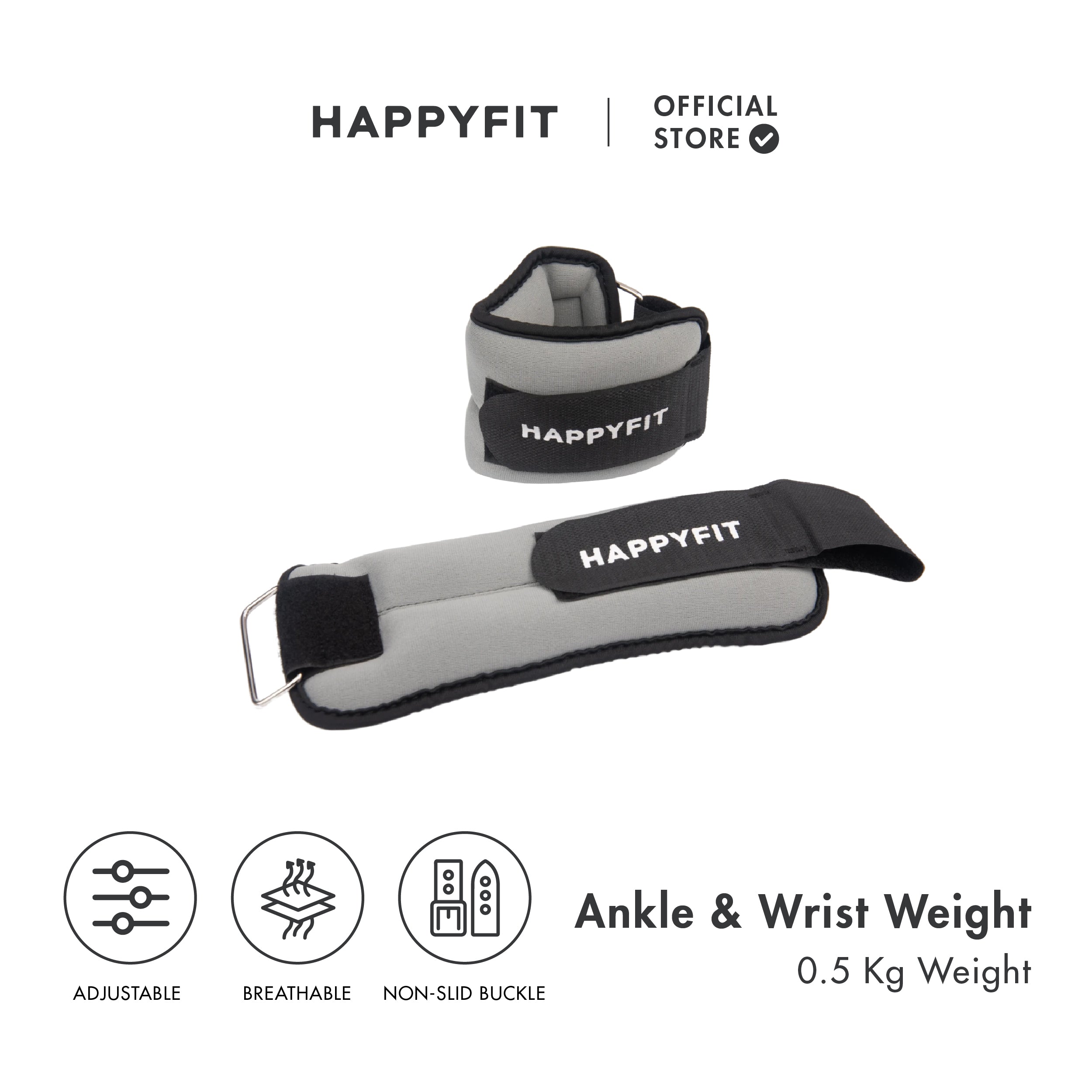 HAPPYFIT Ankle & Wrist Weights 0,5 Kg (2 Pcs)