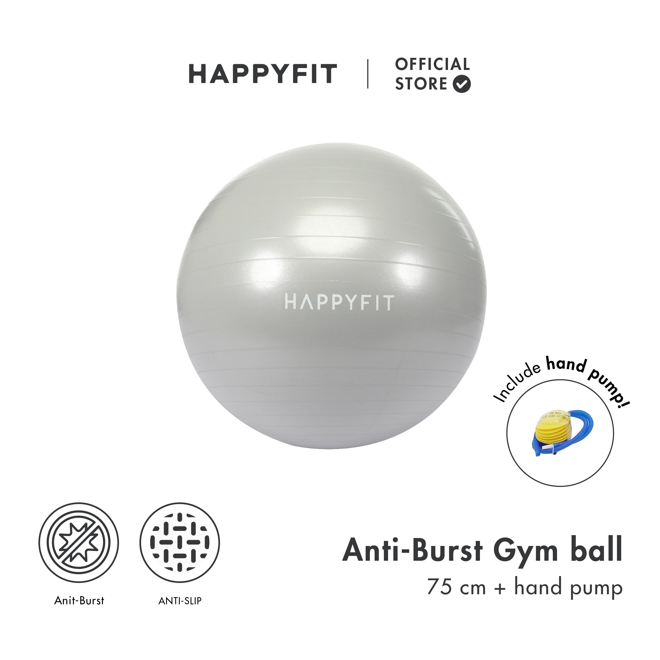 HAPPYFIT Gym Ball 75 Cm