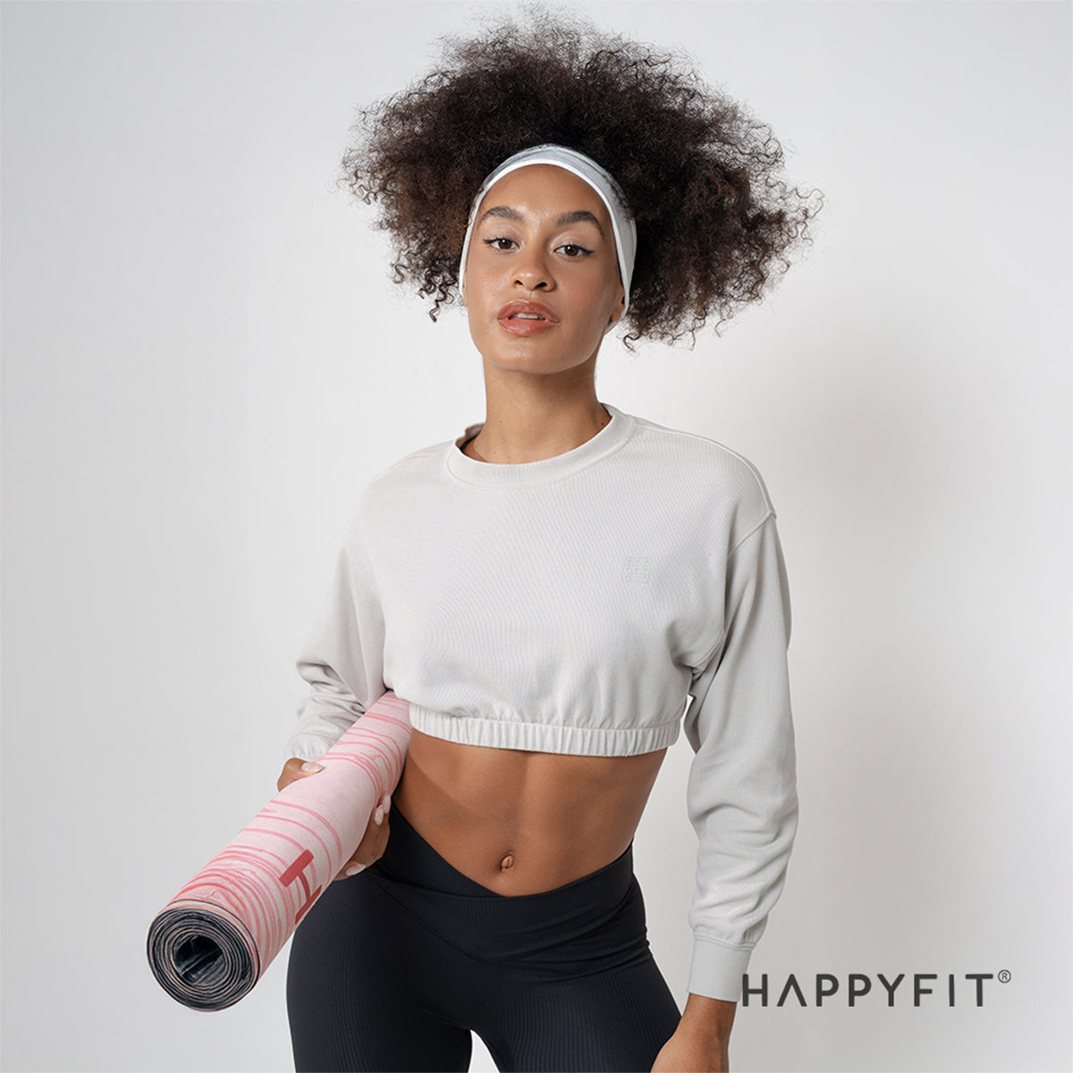 HAPPYFIT Drop Shoulder Comfit Crop Sweatshirt