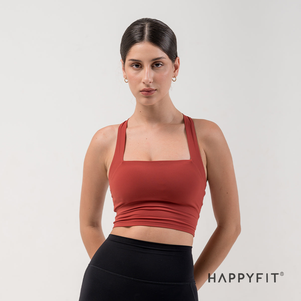 HAPPYFIT - Criss Cross Longline Sports Bra