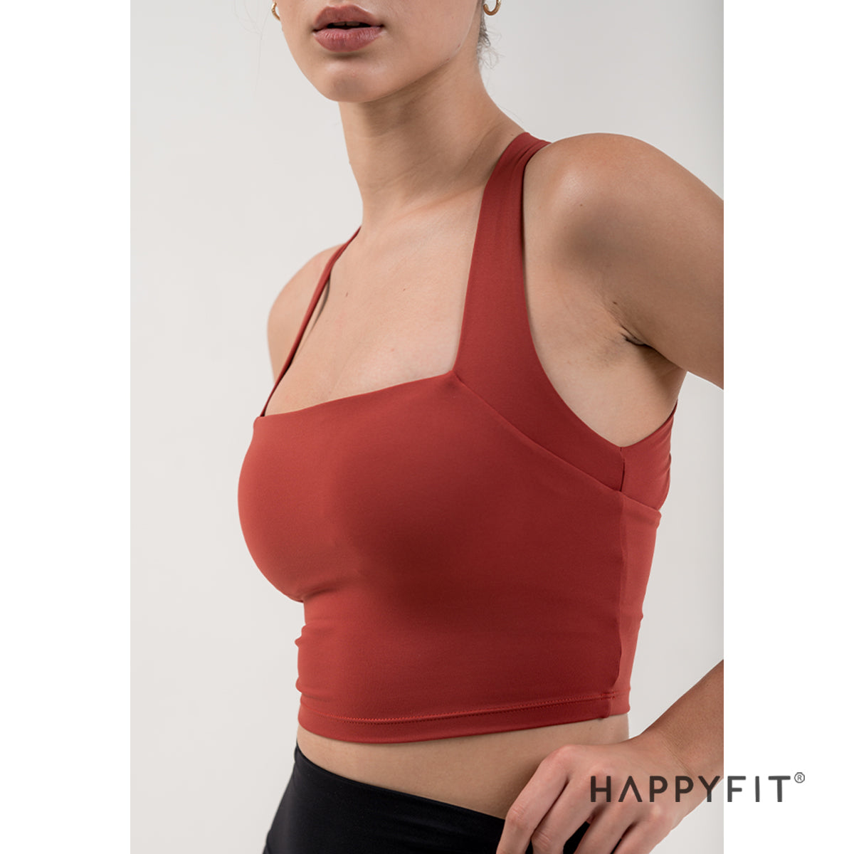 HAPPYFIT - Criss Cross Longline Sports Bra