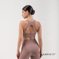 HAPPYFIT Cut Out Back High Support Sports Bra