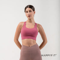 HAPPYFIT Cut Out Back High Support Sports Bra