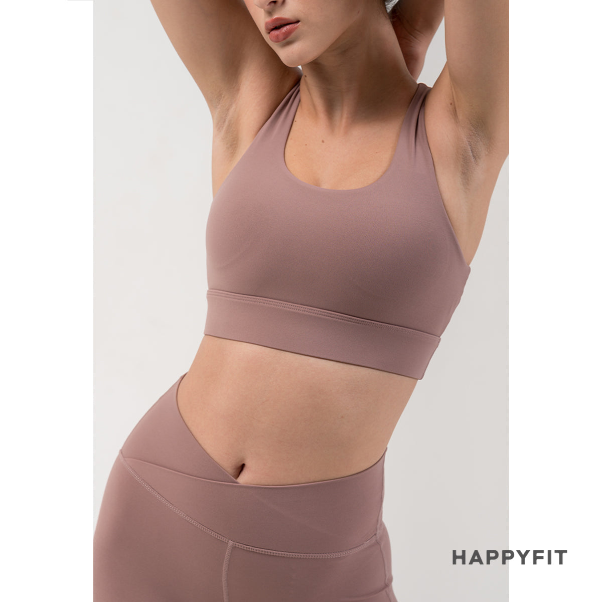 HAPPYFIT Cut Out Back High Support Sports Bra