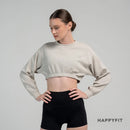 HAPPYFIT Drop Shoulder Comfit Crop Sweatshirt