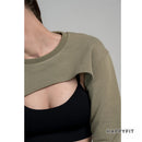 HAPPYFIT Drop Shoulder Super Crop Sweatshirt