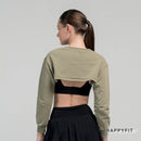 HAPPYFIT Drop Shoulder Super Crop Sweatshirt