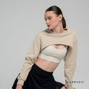 HAPPYFIT Drop Shoulder Super Crop Sweatshirt