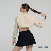 HAPPYFIT Drop Shoulder Super Crop Sweatshirt