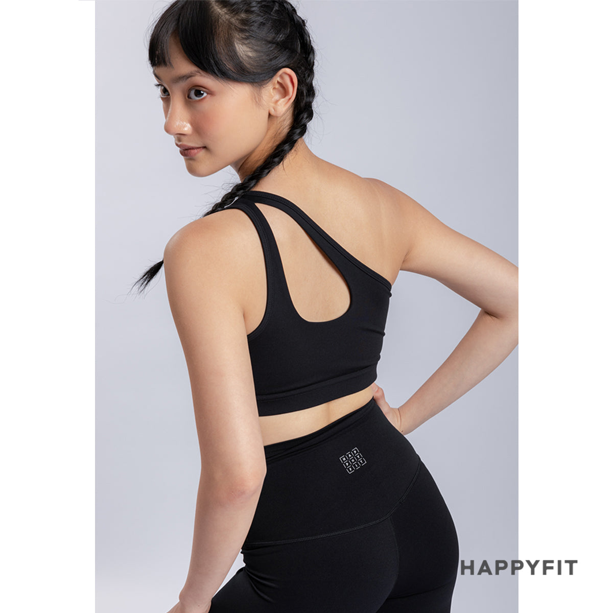 HAPPYFIT Dynamic One Shoulder Sports Bra / Bra Olahraga