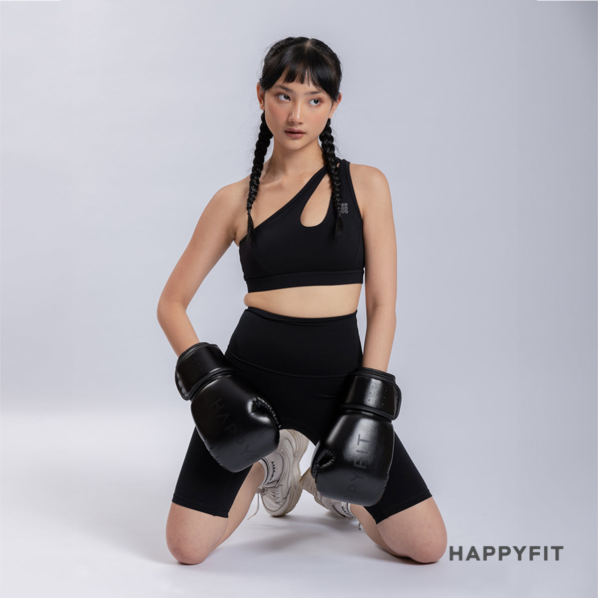 HAPPYFIT Dynamic One Shoulder Sports Bra / Bra Olahraga