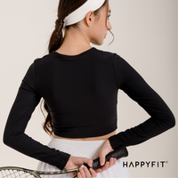 HAPPYFIT Cropped Long Sleeve Ribbed Top HAPPYFIT