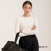 HAPPYFIT Cropped Long Sleeve Ribbed Top HAPPYFIT