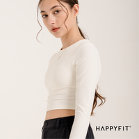 HAPPYFIT Cropped Long Sleeve Ribbed Top HAPPYFIT