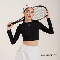 HAPPYFIT Cropped Long Sleeve Ribbed Top HAPPYFIT