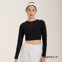 HAPPYFIT Cropped Long Sleeve Ribbed Top HAPPYFIT