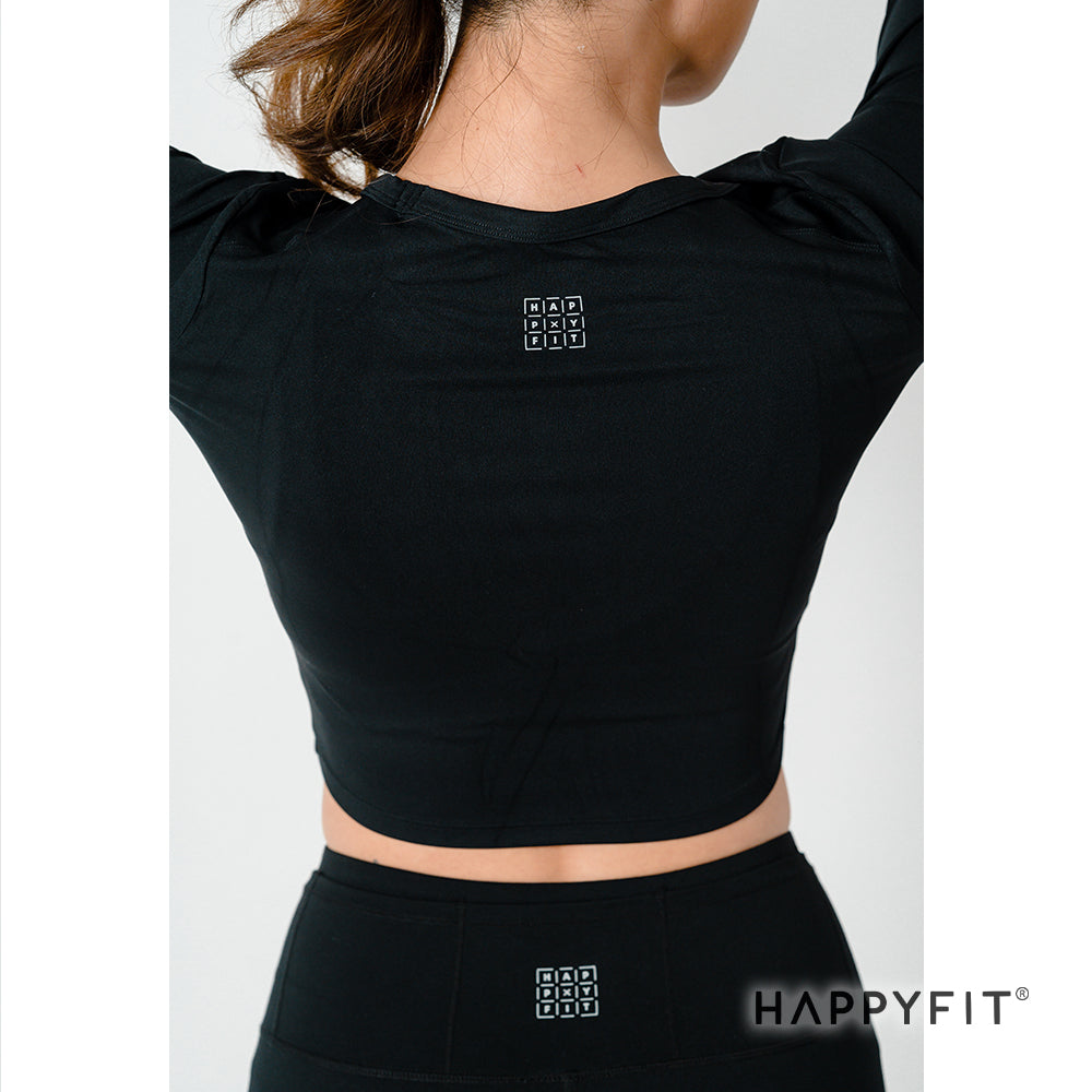 HAPPYFIT Cropped Long Sleeve Sports Top