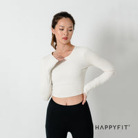 HAPPYFIT Cropped Long Sleeve Sports Top HAPPYFIT