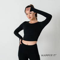 HAPPYFIT Cropped Long Sleeve Sports Top HAPPYFIT