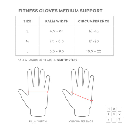 HAPPYFIT Fitness Gloves Medium Support HAPPYFIT