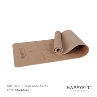 HAPPYFIT [Free Strap] Yoga Mat Tpe 8mm Asana HAPPYFIT