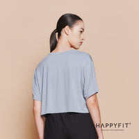 HAPPYFIT Luna Medium Sleeve Crop Top HAPPYFIT