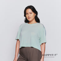 HAPPYFIT Luna Medium Sleeve Crop Top HAPPYFIT