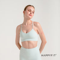 HAPPYFIT Ribbed Cross Back Sports Bra HAPPYFIT