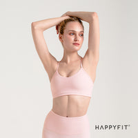 HAPPYFIT Ribbed Cross Back Sports Bra HAPPYFIT