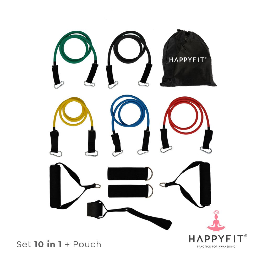HAPPYFIT Toning Tube Set (10 In 1) + Pouch HAPPYFIT