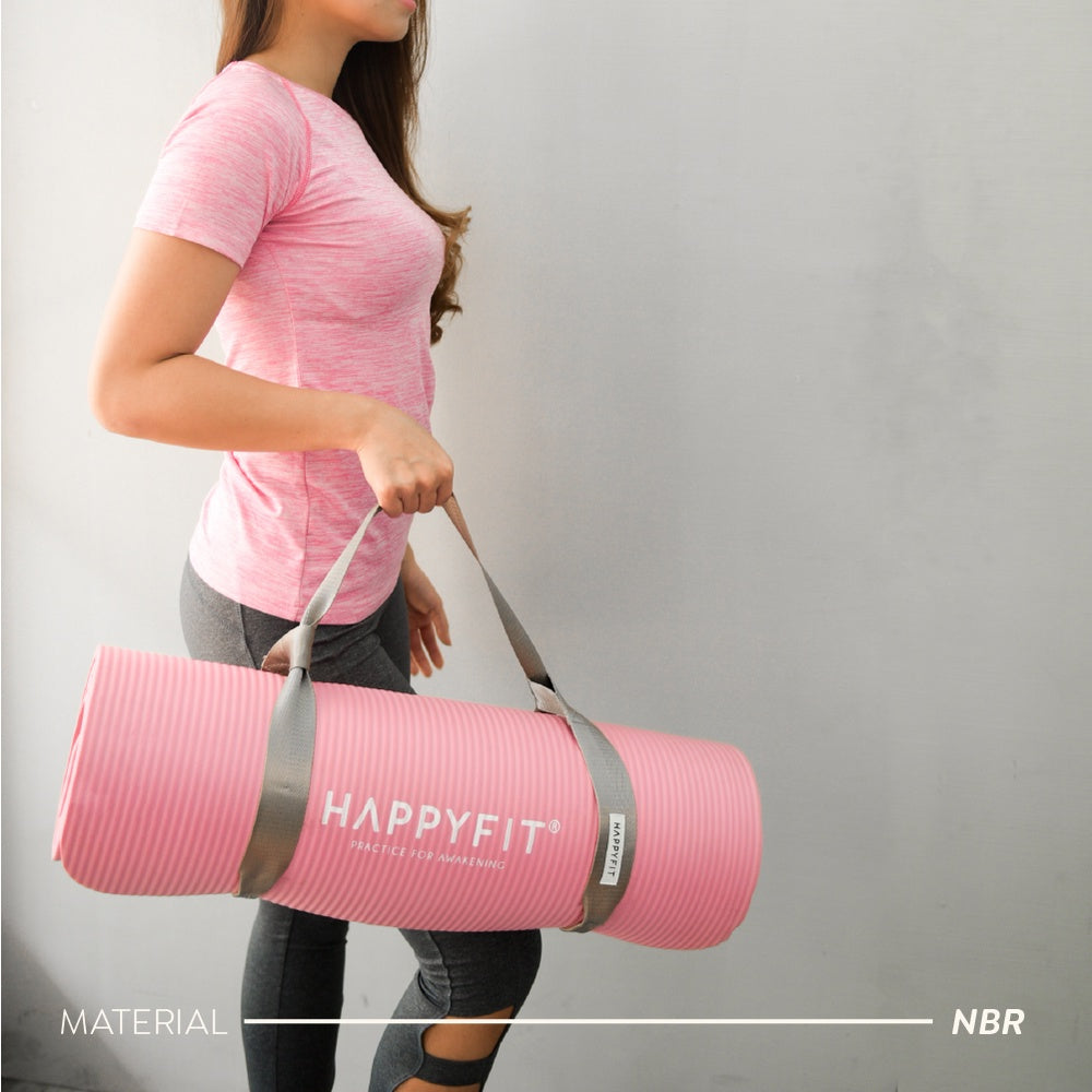 HAPPYFIT Yoga Mat Nbr 10mm Polos + Strap HAPPYFIT