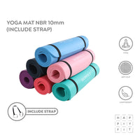 HAPPYFIT Yoga Mat Nbr 10mm Polos + Strap HAPPYFIT