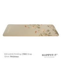 HAPPYFIT Yoga Mat Nbr 15mm Printing + Strap HAPPYFIT