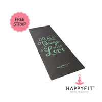 HAPPYFIT Yoga Mat PVC 4mm Motif + Strap HAPPYFIT