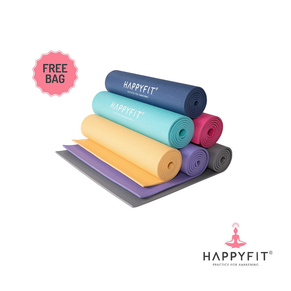 HAPPYFIT Yoga Mat PVC 8mm + Bag