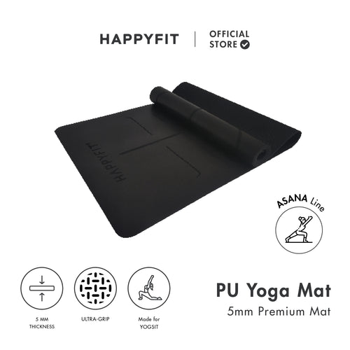 HAPPYFIT Yoga Mat Premium PU 5mm Align
