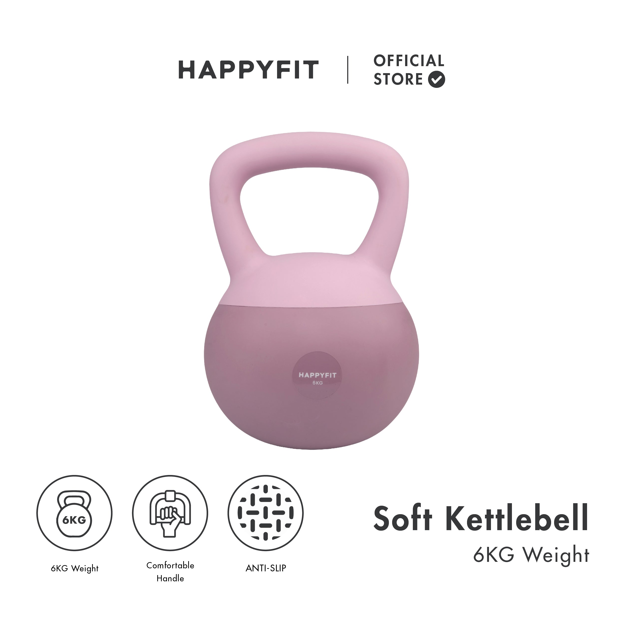 HAPPYFIT SOFT KETTLEBELLS 6KG - LILAC