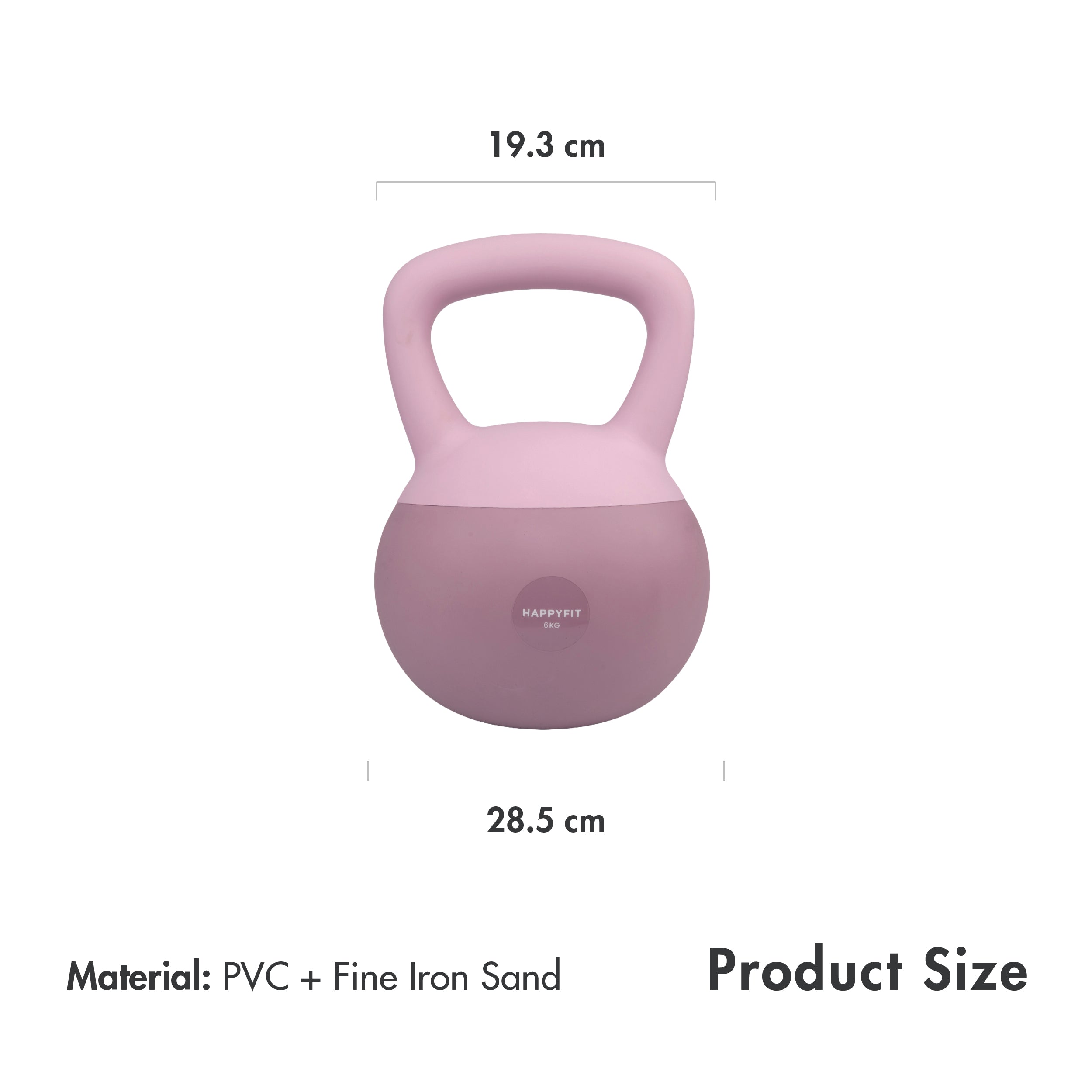 HAPPYFIT SOFT KETTLEBELLS 6KG - LILAC