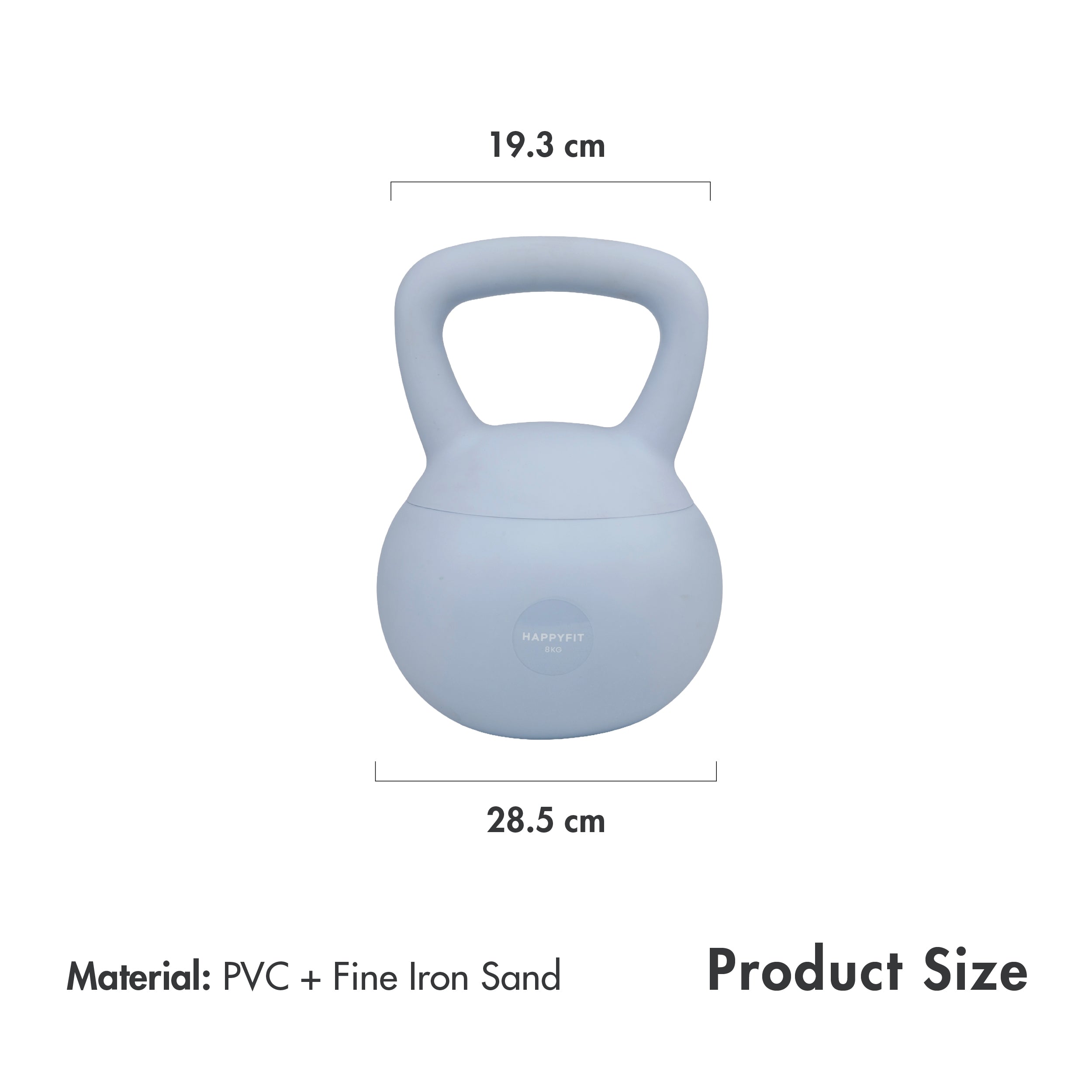 HAPPYFIT SOFT KETTLEBELLS 8KG - BLUE