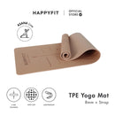 HAPPYFIT [Free Strap] Yoga Mat Tpe 8mm Asana
