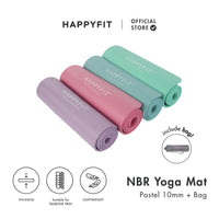 HAPPYFIT Yoga Mat Nbr 10mm Pastel + Bag