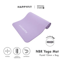 HAPPYFIT Yoga Mat Nbr 10mm Pastel + Bag
