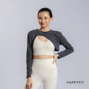 HAPPYFIT Long Sleeve Cut Out Top